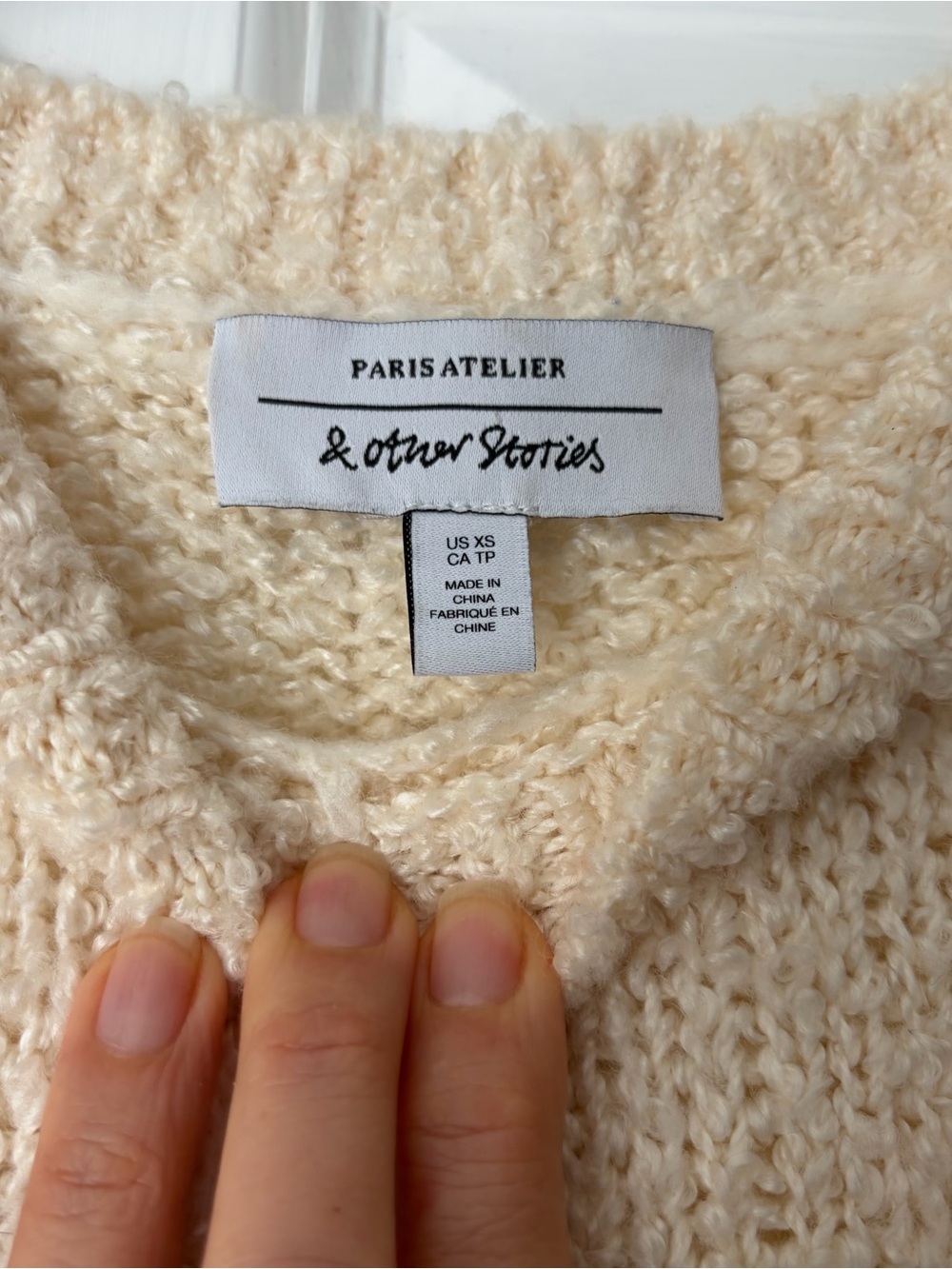 & Other Stories Cream Sweater with Red Strawberry Embroidery - Picture 6 of 7